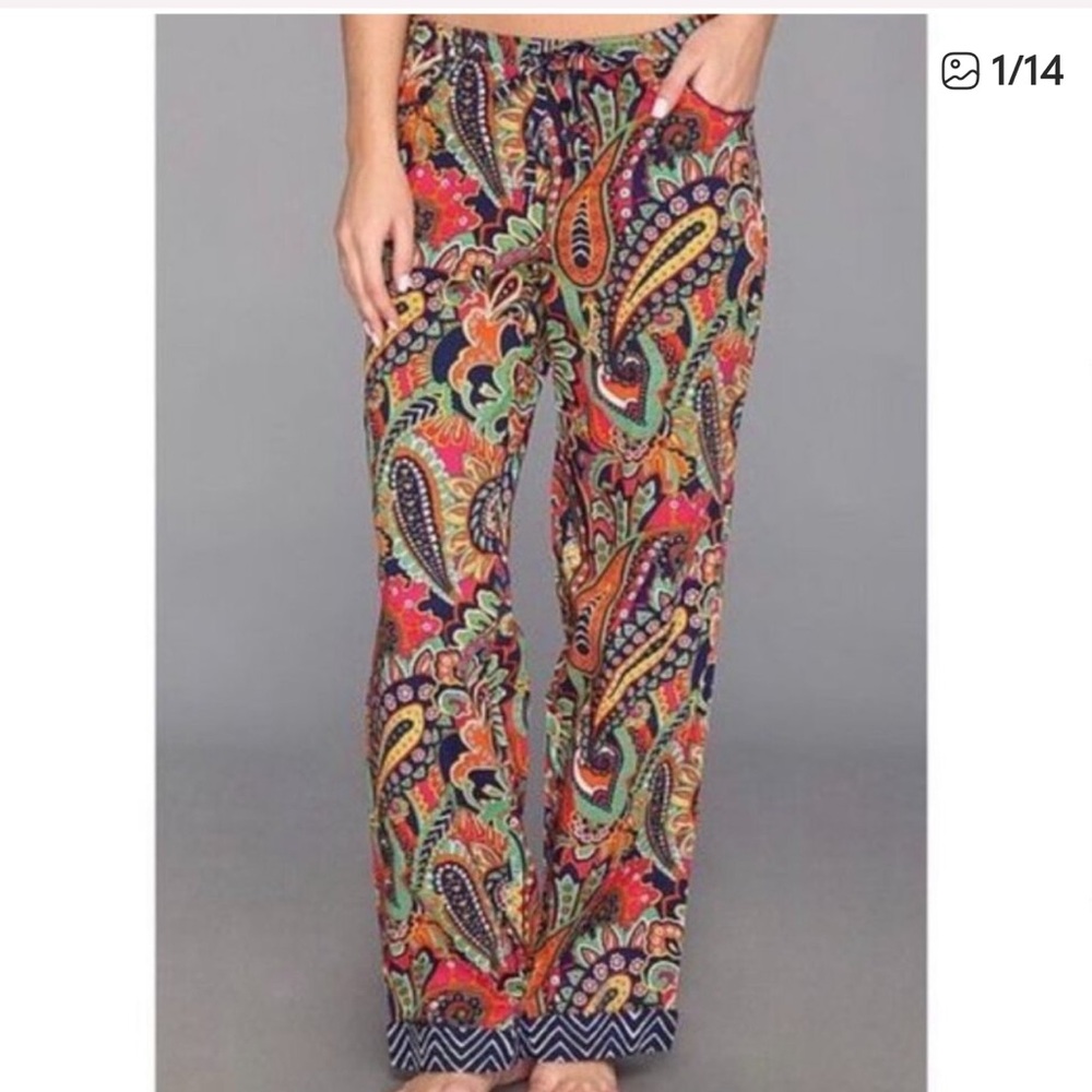 Vera Bradley Venetian Paisley Contrast Cuff PJ Lounge Pants Sz S - Picture 2 of 5